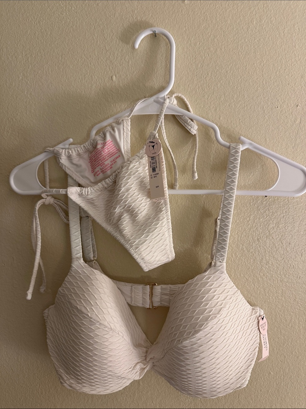 VS SWIM White Textured Push-Up Bikini Set